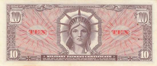 USA MPC Series 641 p.M63 10 Dollar 1965 XF